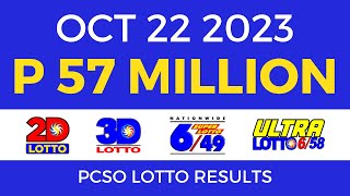 Lotto Result October 22 2023 9pm PCSO [upl. by Tol]