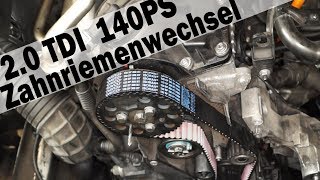 20 TDI Zahnriemenwechsel Skoda Superb BSS BMM BMP AWX AVF AUY [upl. by Stevy265]