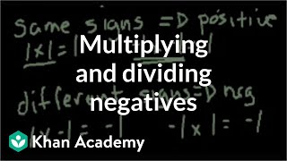 Multiplying and dividing negative numbers  PreAlgebra  Khan Academy [upl. by Ennasirk872]