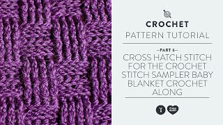 Cross Hatch Stitch for the Crochet Stitch Sampler Baby Blanket Crochet Along Video 6 [upl. by Lazaruk709]