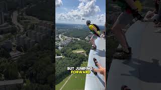 Gainer from a Vilnius TV tower basejump adventuresport basejumper travel basejumping extreme [upl. by Brandais346]