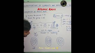 Classification of Elements amp Periodicity in Properties Comparison of atomic radiiBtoSAcademy [upl. by Adon139]