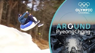 Luge Challenge vs Chris Mazdzer  Around PyeongChang [upl. by Burger175]