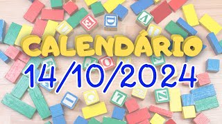 CALENDÁRIO DE 14 DE OUTUBRO DE 2024 ALUNONOTADEZ10 ensinofundamental [upl. by Ramor470]