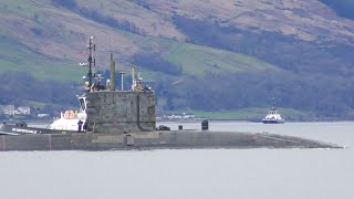 Trafalgar class submarine on the River Clyde [upl. by Ygiaf]