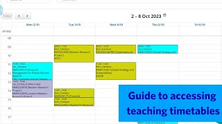 How to access your teaching timetables at Glasgow Caledonian University 202425 [upl. by Sauls73]