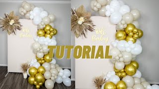 HOW TO BALLOON GARLAND BACKDROP  Tutorial  Baby Shower Ideas [upl. by Harhay]