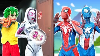 What If 5 SPIDERMAN in 1 HOUSE   Rescue Pregnant White Spider Kidnapped By JOKER  Bunny Life [upl. by Diba542]