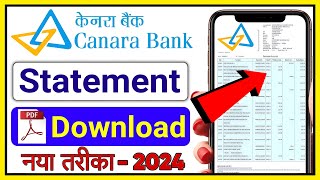 Canara bank statement pdf download  canara bank account statement download 2024 [upl. by Gokey]