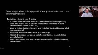 Lecture Uveitis Therapeutics Noninfectious Uveitis [upl. by Acissey]