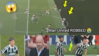 Madness Man United ROBBED by Arsenal VAR referees  How is this Garnacho goal offside [upl. by Bussy]