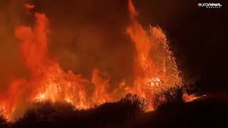 California mistuită de flăcări Incendiul de vegetație se extinde rapid [upl. by Darnoc]