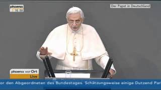 Rede von Papst Benedikt XVI im Deutschen Bundestag [upl. by Zadoc]