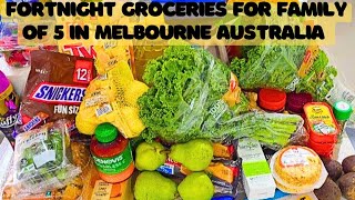 Cost of living in Australia Fortnight grocery shopping for a family of 5 groceryshopping grocery [upl. by Alleacim234]