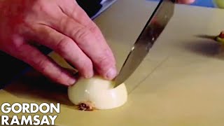 Dicing An Onion  Gordon Ramsay [upl. by Ailimaj61]