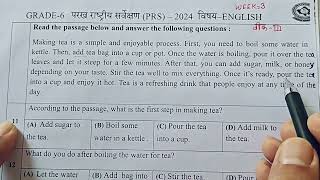 Grade 6 परख राष्ट्रीय सर्वेक्षण 2024 अंग्रेजी प्रैक्टिस पेपर week 3PRS2024 English मॉडल पेपर 3 [upl. by Asseram686]