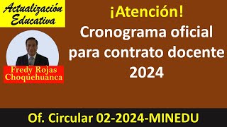 Cronograma contrato docente 2024 [upl. by Roer]