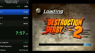 Destruction Derby 2  Wrecking Racing Speedrun in 3059 [upl. by Sissel]