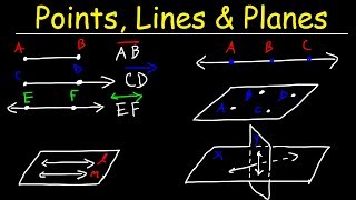 Points Lines Planes Segments amp Rays  Collinear vs Coplanar Points  Geometry [upl. by Esylle]