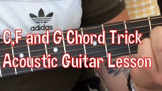 Impress Your Friends With This CF and G Chord TrickAcoustic Guitar Lesson [upl. by Ixel]