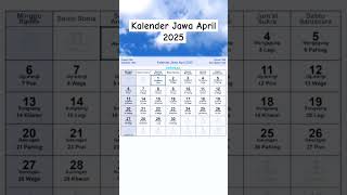 Kalender Jawa April 2025 kalenderjawa [upl. by Ivetts]