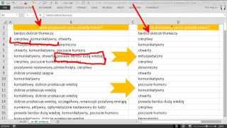 excel207  Word z pomocą Excelowi  rozdzielanie tekstu do osobnych komórek w jednej kolumnie [upl. by Janus529]