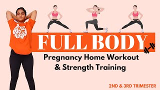 Safe amp Effective Full Body Pregnancy Home Workout 2nd  3rd Trimester [upl. by Pugh200]