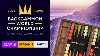 Backgammon World Championship 2024  DAY 5 Stream 3 P1  Main Undefeated Round of 64  High Roller [upl. by Lebasi]