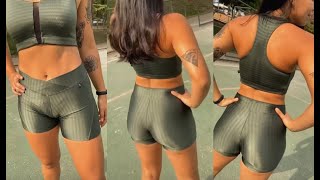 Olive Colored Spandex Shorts TryOnHaul [upl. by Aman]