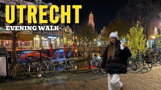 Evening Christmas Lights in Utrecht 4K Netherlands Walking Tour 2024 [upl. by Ysdnil]