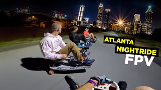 Crazy Cart Nightride Downtown Atlanta RAW FPV [upl. by Adnarem]