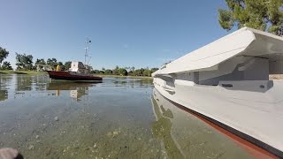 RC USS Hammann 2 Carriers amp Jaws Orca hit San Diego Model Boat Pond [upl. by Constantine]