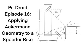 Pit Droid Episode 16 Applying Ackermann steering geometry to a speeder bike design [upl. by Clorinda]