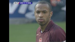 Thierry Henry legendary free kick vs Wigan 200506  quotIs that enoughquot [upl. by Anama]