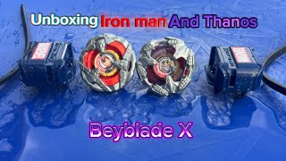 Unboxing the Iron Man and ￼Thanos beyblade X￼ [upl. by Briggs]