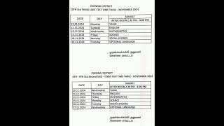 second mid term testtimetable 6 std to9unit test time table 101112 [upl. by Cristy]