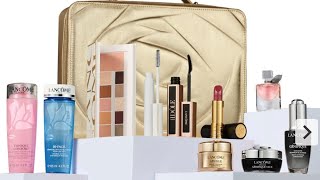 Lancome 2023 holiday 10 piece beauty box with case unboxing [upl. by Ahsenre]