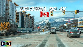 Driving Kelowna BC Canada 4K HDR  After Snow Storm 2024 [upl. by Venable110]