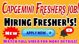 Capgemini Off Campus Recruitment 2024 Hiring for Freshers Apply Now [upl. by Ahgiela]