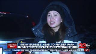 Snow bunnies head to Frazier Park CHP cracking down [upl. by Eislehc]