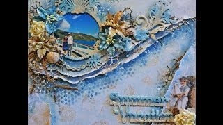 Seaside Cottage Mixed Media Layout by Marilyn Rivera [upl. by Rustin]