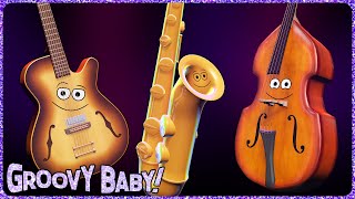 quotJazzquot – Baby Sensory Music Video – Fun Animated Instruments Play Intriguing Music [upl. by Odranreb384]