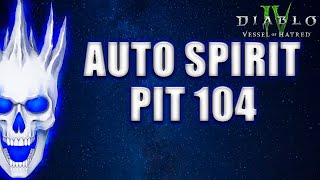 Auto Spirit Necro Pit 104 Clear  Diablo 4 Necromancer Season 6 Build skulm diablo4 necromancer [upl. by Am557]