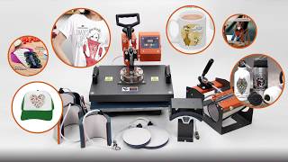 How to use Mecolour 8 in 1 Multifunctional Heat Press Machine [upl. by Inohtna]