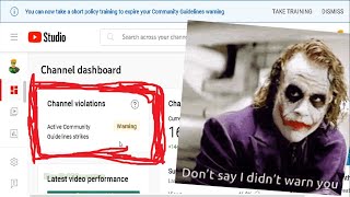 How to Remove Youtube Channel Warning Strike  Active Community Guidelines Strikes Violation [upl. by Holey749]