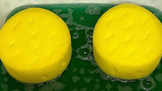 ASMR LAUNDRY DETERGENT • ODDLY SATISFYING SPONGES SQUEEZING • RINSING 🟡🟢 [upl. by Lzeil]