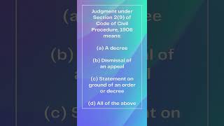 Judgment CPC 29 Statement Order Decree AIBE IV 2012 all india bar examination [upl. by Melak879]