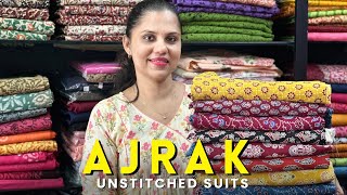 Ajrak Cotton Unstitched Suits [upl. by Jay]