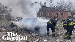 Ukraine releases footage of aftermath of Russian attack on Sloviansk [upl. by Ferrick776]