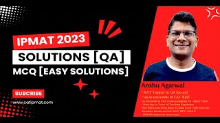 IPMAT Indore 2023 Solutions MCQ  Part 01  IPM 2024 Preparation [upl. by Hanafee]